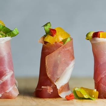Tuna and Ham Rolls with Tomato Pepper Relish