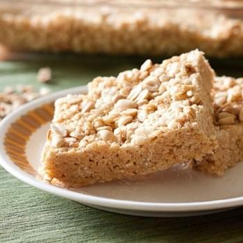 Malted Peanut Butter Rice Crispy Squares