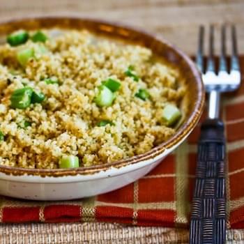 Whole Wheat Couscous Side Dish with Green Onions and Parmesan