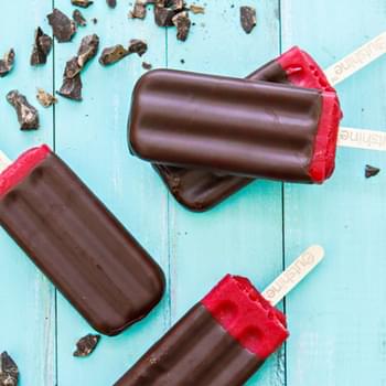 Chocolate Covered Blood Orange Popsicles