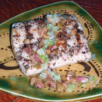 Grilled Mahi Mahi w/ Olive & Shallot Tapenade