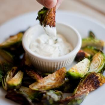 Crispy Brussel Sprouts with a Garlic Aioli