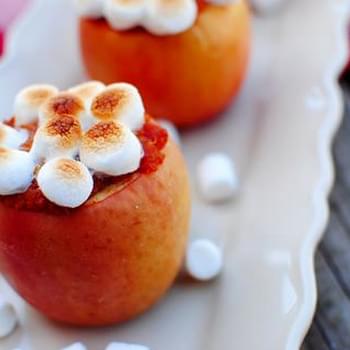 Sweet Potato Stuffed Baked Apples with Toasted Marshmallows