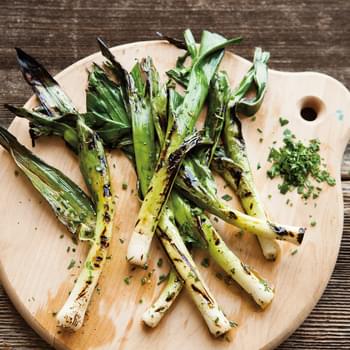 Grilled Baby Leeks with Chervil & Chives