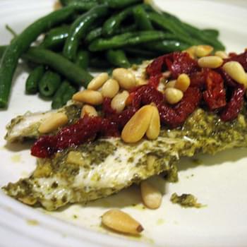 Pesto Chicken with Sun Dried Tomatoes and Pine Nuts