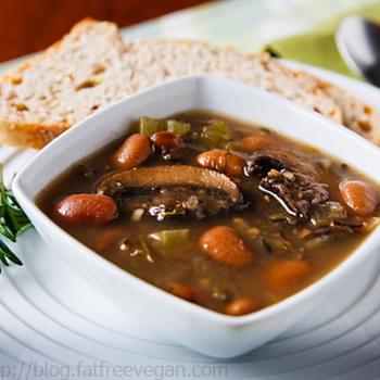 Butter Bean Soup with Portabellas and Wild Rice
