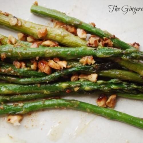 Roasted Asparagus with Brown Butter and Hazelnuts