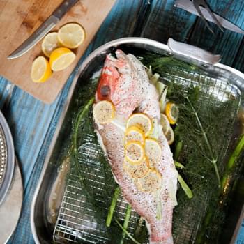 Fennel and Lemon Roasted Whole Red Snapper