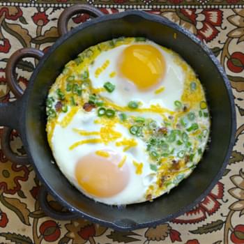 Cheddar Baked Eggs for One