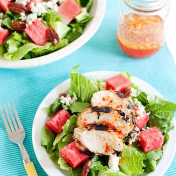 Watermelon and Pecan Salad with Pepper Jelly Vinaigrette