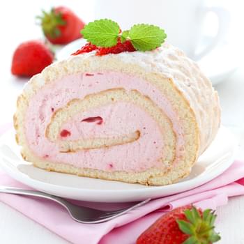 Strawberry Cream Swiss Roll