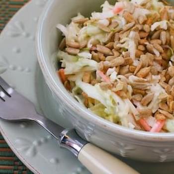 Cabbage and Blue Cheese Salad with Sunflower Seeds
