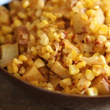 Chipotle Corn and Caramelized Onion Potato Salad
