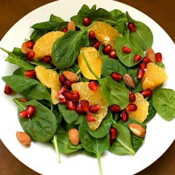 Spinach Salad with Oranges, Pomegranate, and Almonds