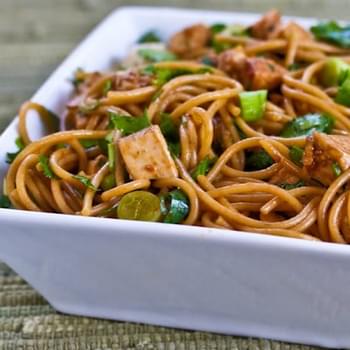 Spicy Whole Wheat Sesame Noodles with Chicken, Green Onions, and Cilantro