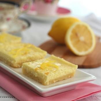Lemon Cheesecake Bars with Shortbread Crust – Low Carb and Gluten-Free