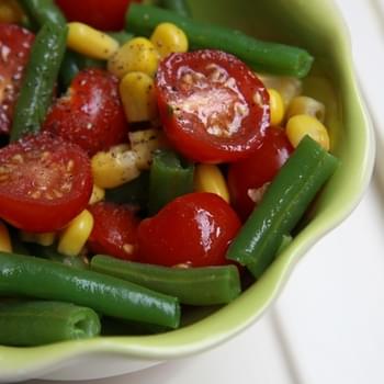 Green beans, Corn, and Cherry Tomato Cook-Out Salad