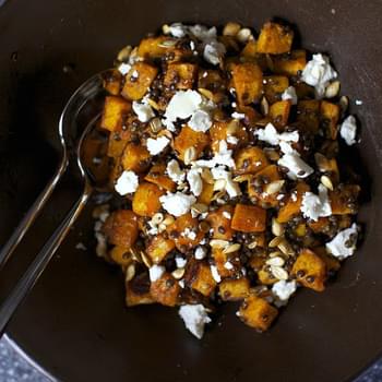 Spicy Squash Salad with Lentils and Goat Cheese