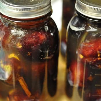 Whole Plums Preserved in Honey Syrup