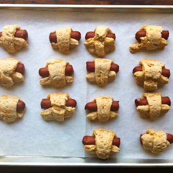 Whole Wheat Pigs in a Blanket with Cheddar