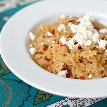 Risotto Style Pasta with Sun Dried Tomatoes and Goat Cheese