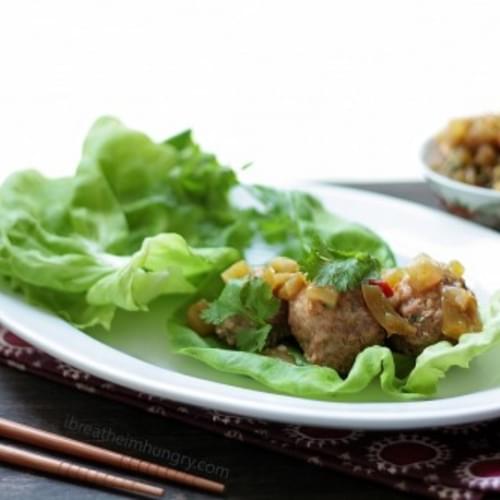 Thai Meatball Lettuce Wraps – Low Carb and Gluten Free