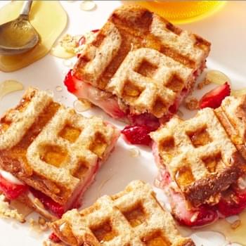 Strawberry And Cream Cheese Waffle Sandwiches