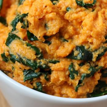 Un-Stuffed Sweet Potatoes with Spinach
