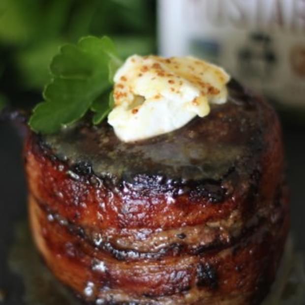 Honey Mustard Bacon Wrapped Filet Mignon + Sir Kensington’s Giveaway