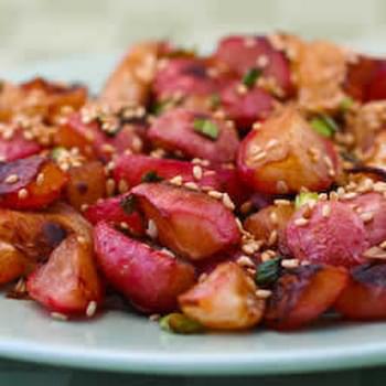 Roasted Radishes with Soy Sauce and Toasted Sesame Seed