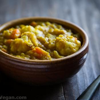 Curried Split Pea Soup with Cauliflower