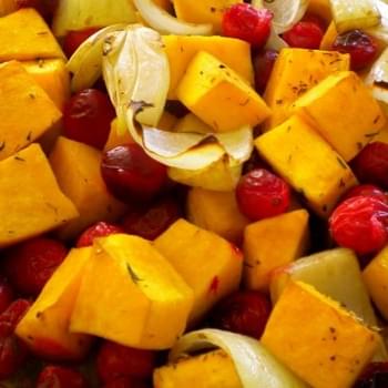 Baked Butternut Squash With Cranberries