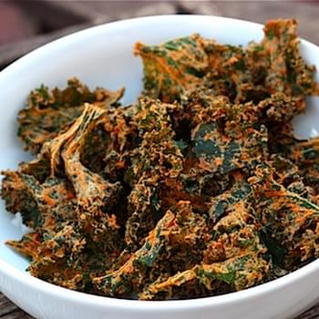Spicy and Cheesy Kale Chips