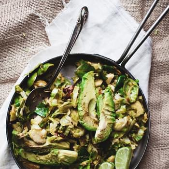 Brussels Sprouts with Bacon, Avocado, and Lime