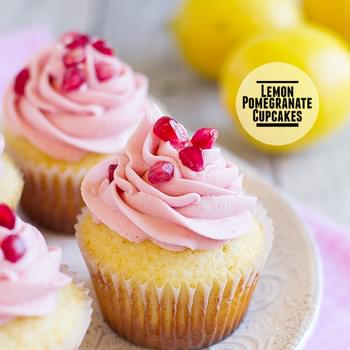 Lemon Pomegranate Cupcakes