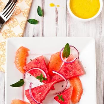Watermelon Salad with Grapefruit-Mint Vinaigrette
