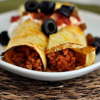 Taco Enchiladas with Cornmeal Crepes