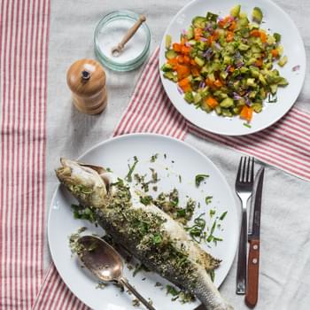 Baked Sea Bass With Fresh Herbs