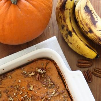 Baked Oatmeal with Pumpkin and Bananas