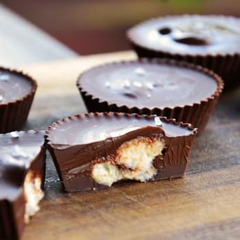 Coconut-Almond Butter Stuffed Chocolate Cups