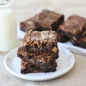Peanut Butter Snickers Brownies