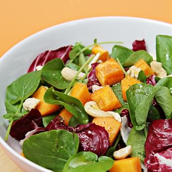 Watercress and Radicchio Salad with Persimmons and Spicy Lime Vinaigrette