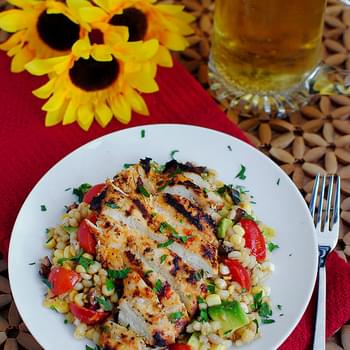 Grilled Chicken with Mom’s Barley Corn Salad