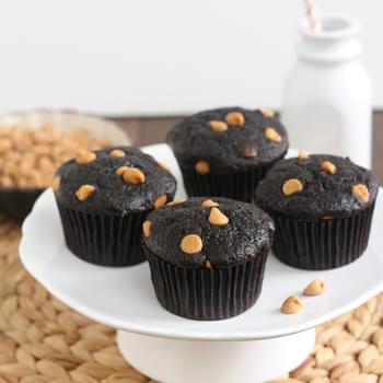 Cocoa Banana Muffins with Peanut Butter Chips