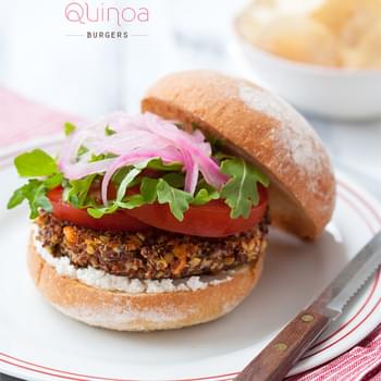 Quinoa Veggie Burgers with Pickled Red Onions
