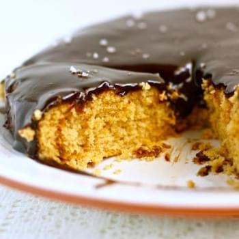 Peanut Butter Cake with Salted Chocolate Ganache