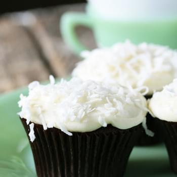 Chocolate Cupcakes with Coconut Cream Cheese Frosting