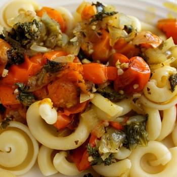 30 Minute Tomato and Kale Pasta for Two