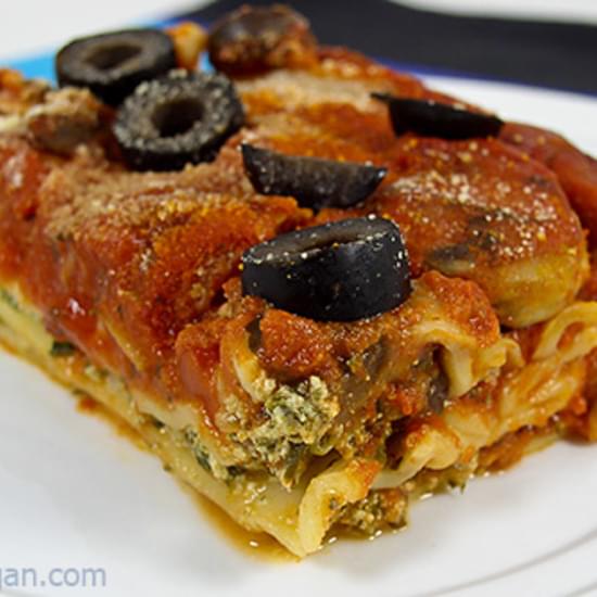 Easy Vegan Spinach and Mushroom Lasagna