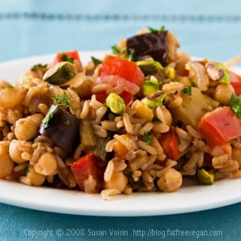 Turkish Pilaf with Pistachios and Chickpeas